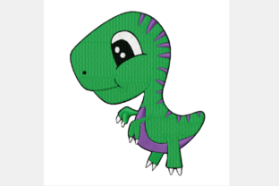 Adorable Baby T-rex Embroidery Design
