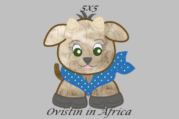 Adorable Cool Baby Goat Small Embroidery