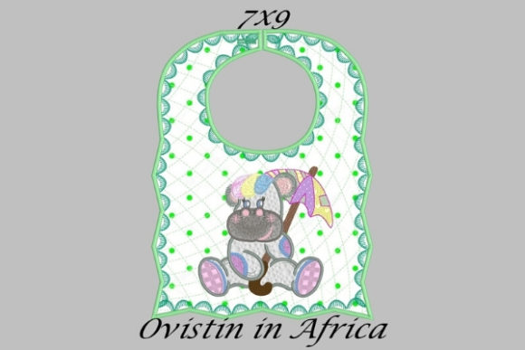 Adorable Green Baby Hippo Bib for Etsy Sellers