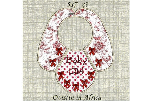 Charming Adorable Red Bows Baby Bib for Small Hoops