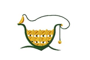 Charming Moon Tea Cup Embroidery Design