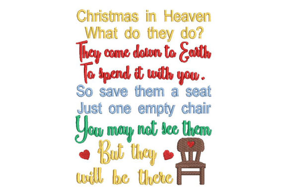 Christmas in Heaven, A Heartfelt Embroidery Quote