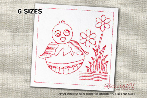 Easter Baby Chick Redwork: A Charming Addition