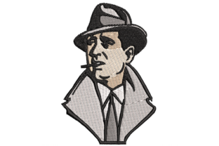 Humphrey Bogart Profile: A Classic Embroidery Design