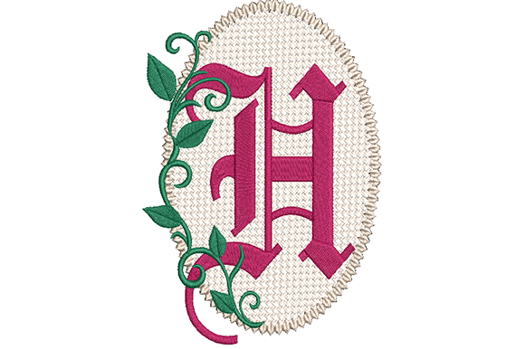 Olde English Monogram Letter H: A Classic Embroidery Design