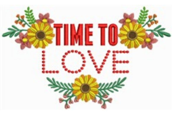 Time to Love: A Sweet and Cheerful Embroidery Design